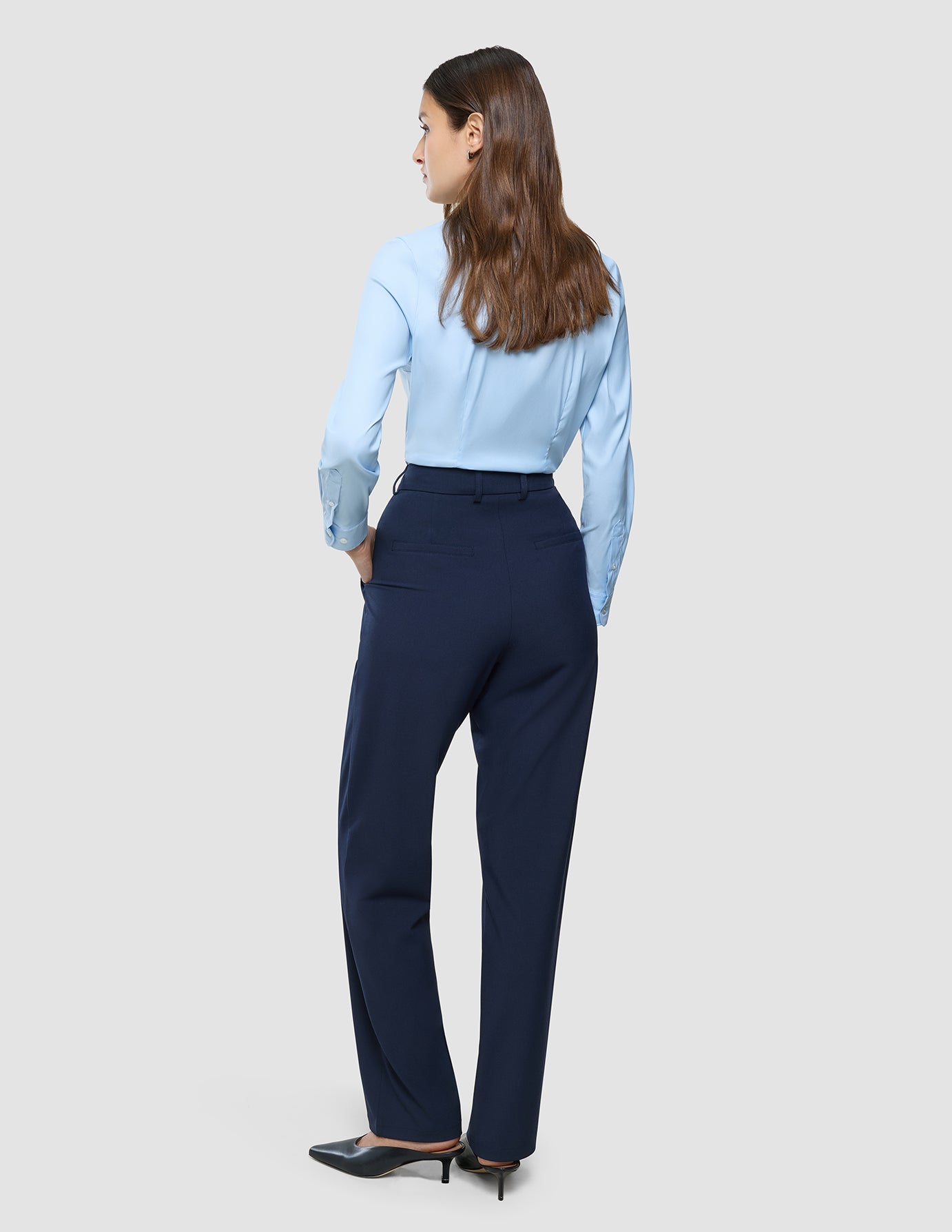 Women Ease Pants Straight Blue Nights